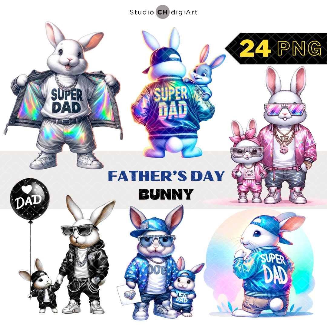 Hip Hop Bunny Clipart, 24 Fathers Day Clipart, Bunny PNG, Hip Hop ...