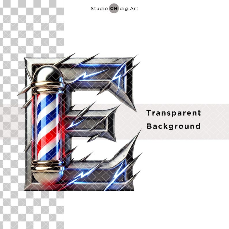 Voltage Barber Alphabet Letters & Numbers, Maximum Voltage Font, Barber ...