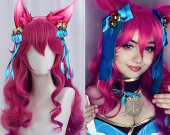 Game, Cosplay Wig, Ahri, Curly Wavy, For Cosplay Events