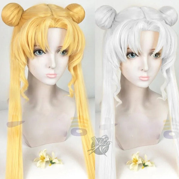 Anime, Cosplay, Sailor Moon, Serena Tsukino, Usagi, Silvere and Blonde, Ponytail Wig, For Cosplay Events