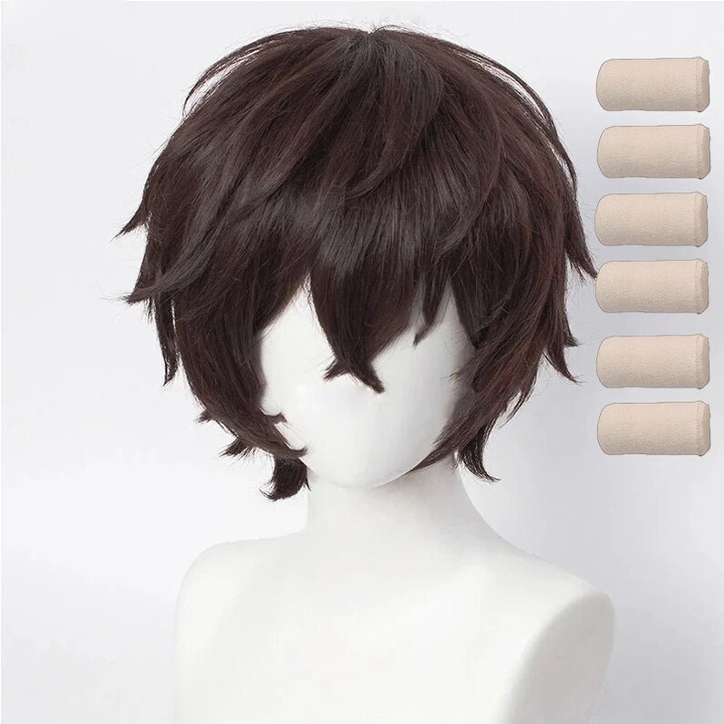 Anime, Cosplay, Osamu Dazai, Short Wig, Bandage, For Cosplay Events, For Cosplay Events Wig 5 Bandages