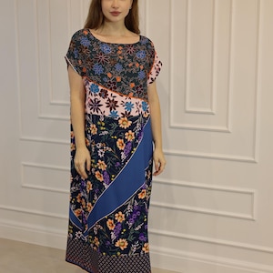 Silk Midi Floral Dress, Summer Wedding Guest Dress, Occasion Dress, Silk summer dress, Dress with floral print, Romantic printed Dress