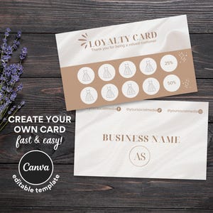Cartão de fidelidade profissional de designer editável simples, cartão de fidelidade minimalista para impressão, modelo personalizado do Canva para pequenas empresas de roupas