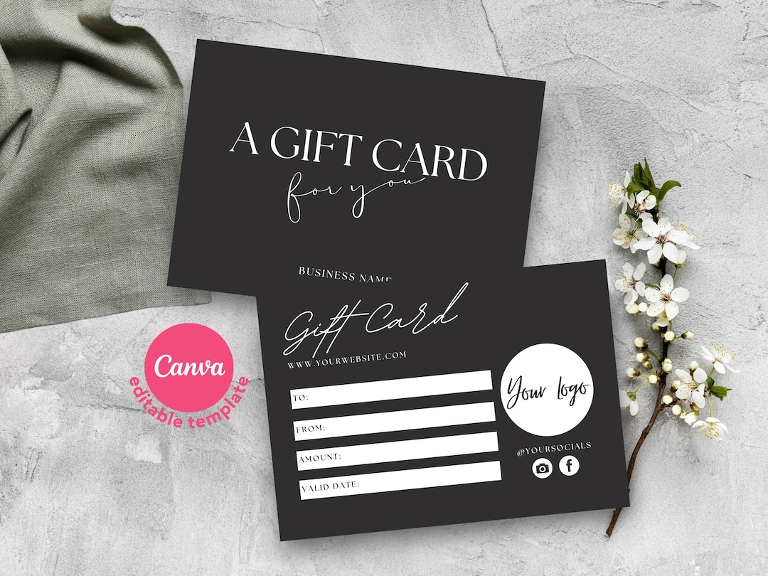Printable Gift Voucher Template, Gift Certificate With Logo for Small ...