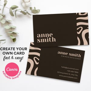 Business Owner, Professional Business Card, Editable Printable Minimalist Card, Instant Download, Canva Template, Design Business Template