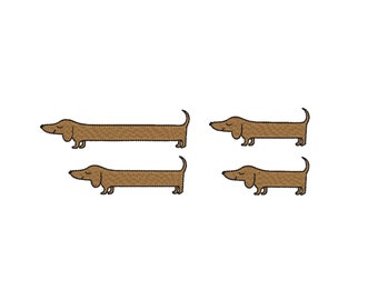 Dachshund Dog (Weiner Dog) Machine Embroidery Design for Instant Download