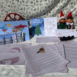 Box lutin farceur - Box lutin carte voyage - Lutin farceur - Clé magique du Père Noël - Lettre du Père Noël - Lettre du lutin - Père Noël