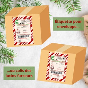 Etiquette lutin - Etiquette de transport - Etiquette colis - Etiquette enveloppe - Lutin farceur - Lutin - Noël - PDF modifiable