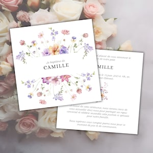 Invitation baptême - faire-part - Invitation - Baptême - Modifiable