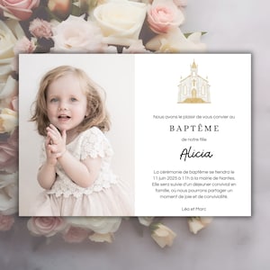 Invitation baptême - faire-part - Invitation - Baptême - Modifiable