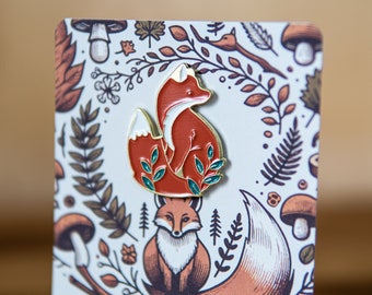 Sly Fox Enamel Pin - Cute Forest Animal Accessory