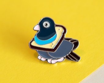 Pigeon Enamel Pin with Custom Backing Card - Stylish Hard Enamel Lapel Badge