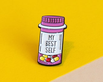 Enamel Pin "My best Self" - Inspirational Mental Health Badge, Cute Accessory for Bags & Jackets
