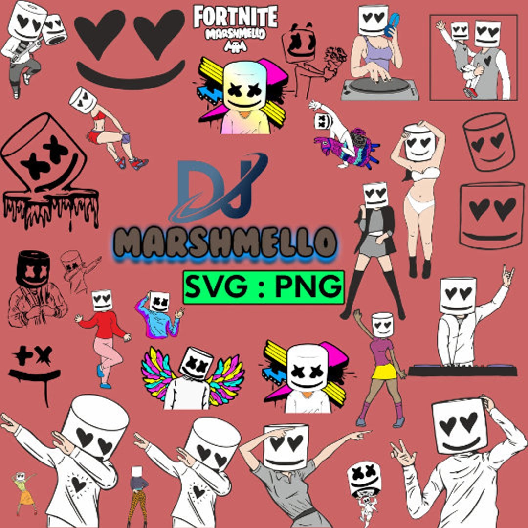 DJ Marshmello Svg for Cricut Marshmallow Png Marshmallow Svg Bundle