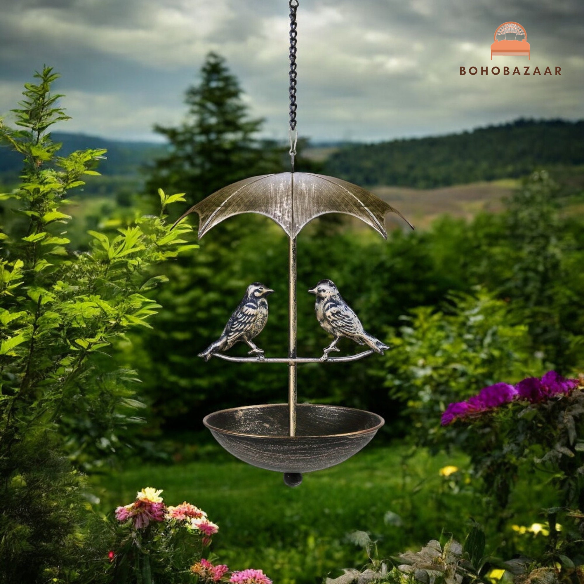 Bird Bath, Feeder, Bird Feeder, Garden Bird Bath, Umbrella Shaped Bird ...