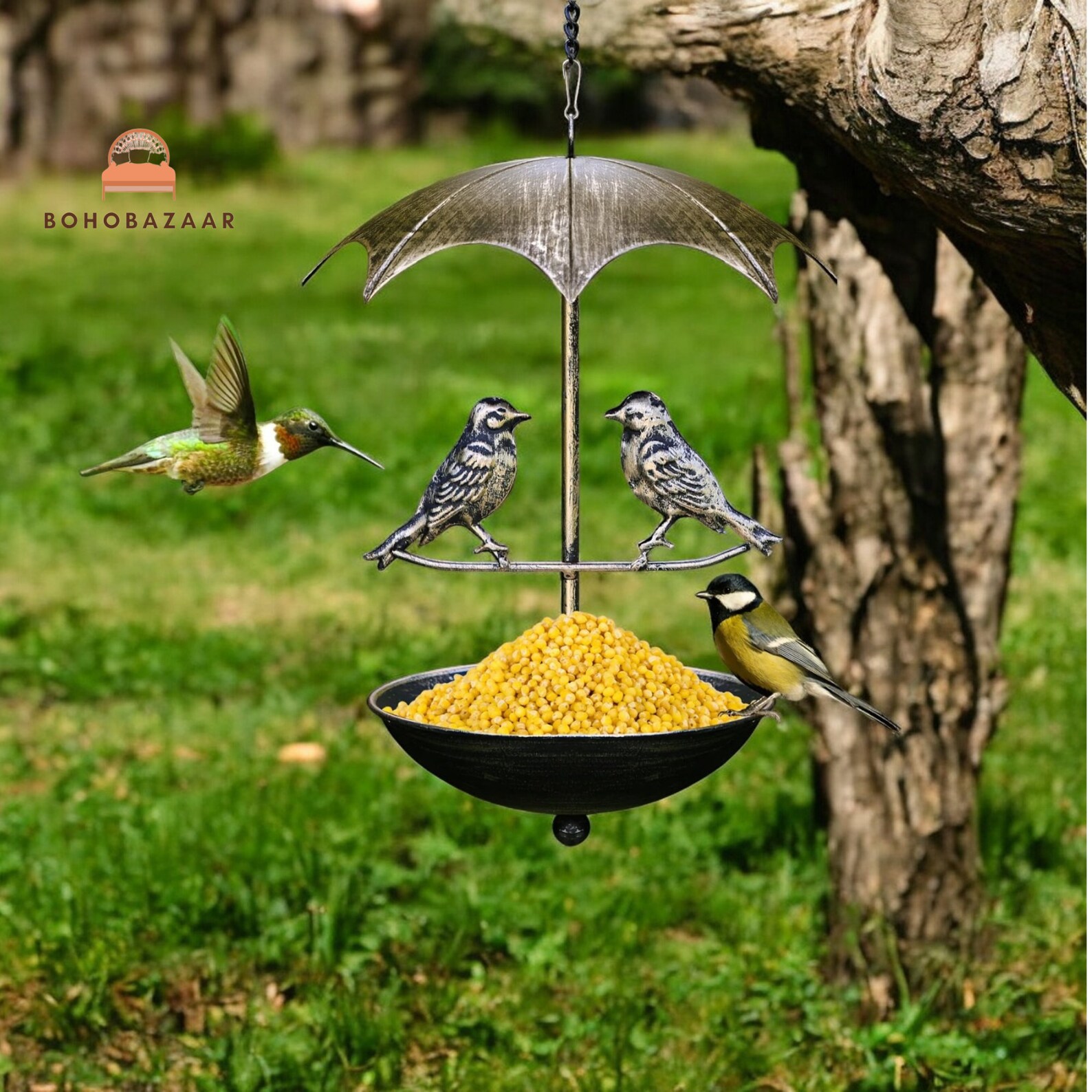 Bird Bath, Feeder, Bird Feeder, Garden Bird Bath, Umbrella Shaped Bird ...