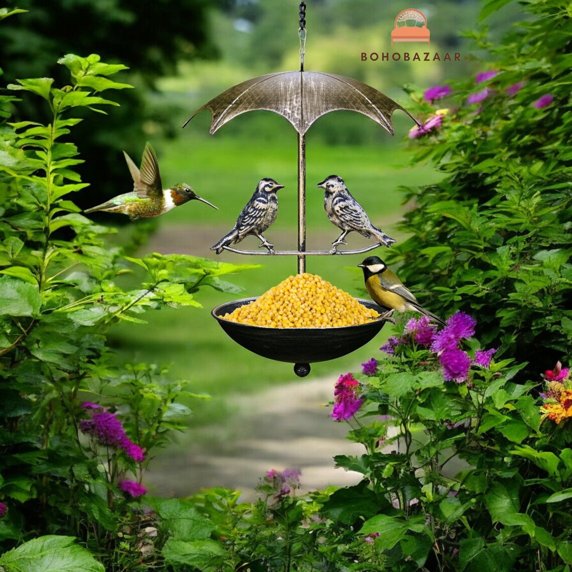 Bird Bath, Feeder, Bird Feeder, Garden Bird Bath, Umbrella Shaped Bird ...