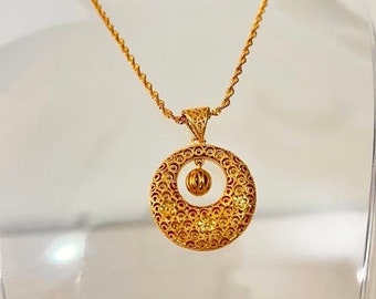 Collar árabe chapado en oro de 24 quilates, joyería tradicional egipcia, oro de Dubái, iraquí, marroquí, kurdo, boda, giro de quilates, turco, saudí, Omán, Jordania