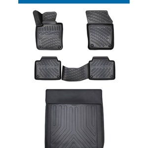 Floor Mats and Cargo Trunk Liner SET For Volvo S90 2017-2023 3D Molded Black