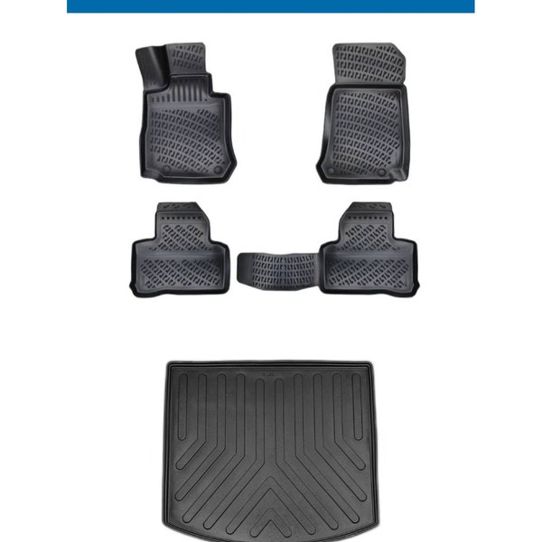 Ensemble de tapis de sol et doublure de coffre de chargement pour Mazda CX-5 2013-2017, moulé en 3D, noir