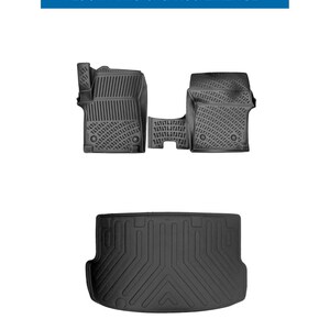 Floor Mats and Cargo Trunk Liner SET For Hyundai Staria 2022-2024 3D Molded Black