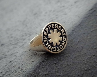 Red Hot Chili Peppers Silver Ring -Solid Body Ring -Music Ring -Rocker Ring -Funk Music- Ring -Men Ring -Rockstar Ring -Ring 925 Silver Ring