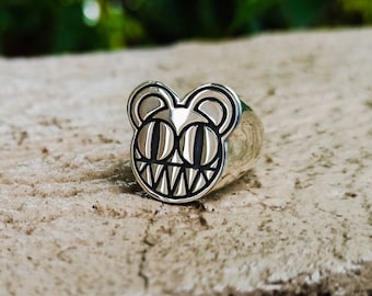 Radiohead 925 Sterling Silver Ring -Handmade -Exclusive designs - Music Ring -Rocker Ring -Karma Police - Thom Yorke - Unique Designs - 925