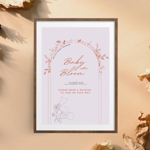 Flower bar Sign, Baby shower/party sign, Printable sign, Celebration