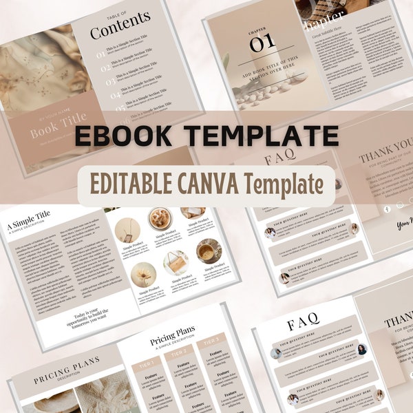 Editable Canva Ebook Template | Aesthetic Ebook Template | Beige | Neutral Ebook | Ebook Template | Editable Canva | Earthtone