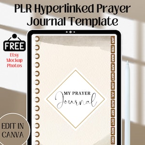 PLR Hyperlinked Prayer Journal: Canva Bible Study Template (A4)