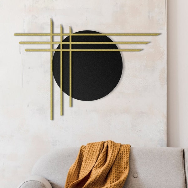 Modern Geometric Metal Wall Art, Abstract Metal Wall Sculpture, Above Bed Decor, Living Room Decor, Minimalist Home Decor