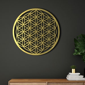 Flower of Life Metal Wall Art: Sacred Geometry Home Decor