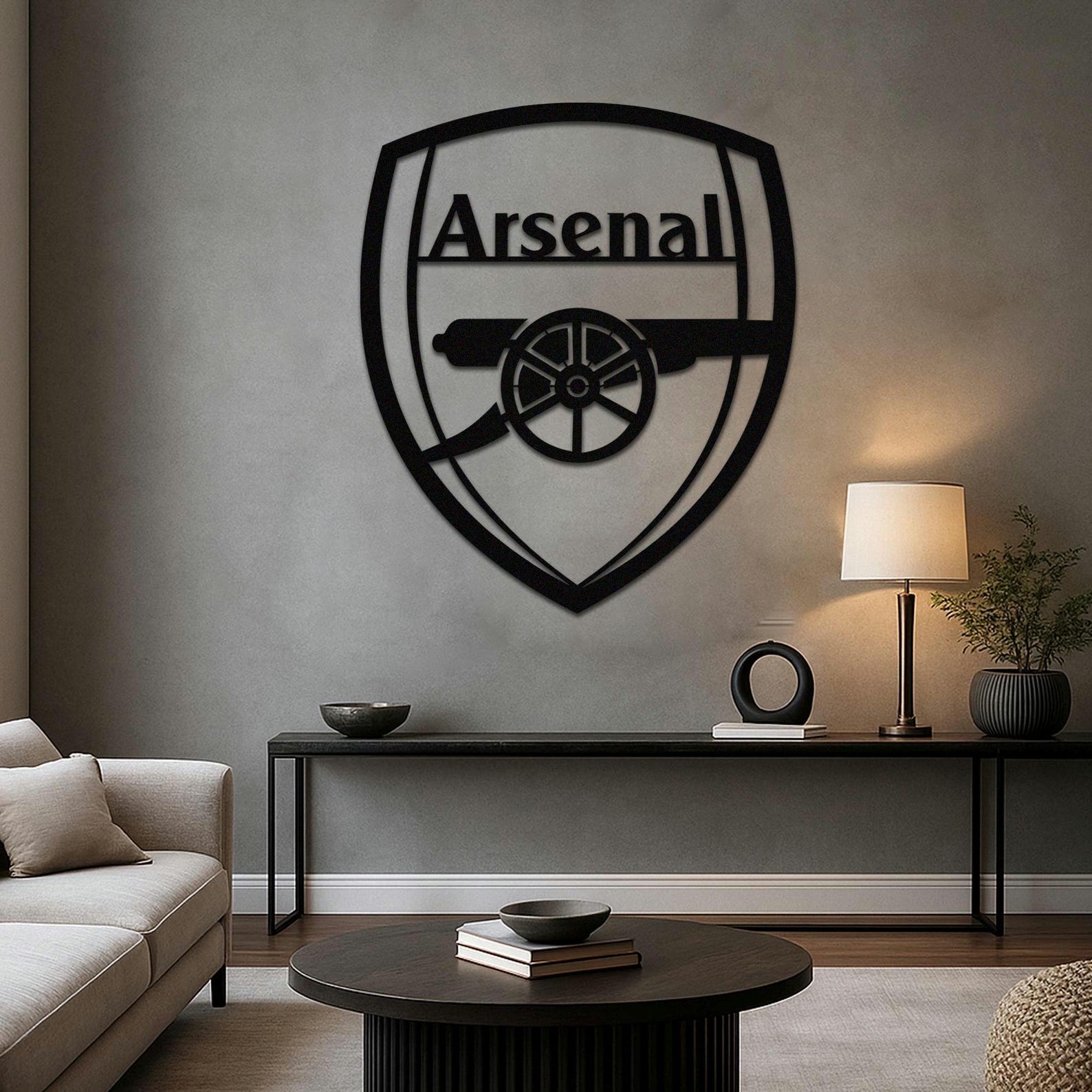 Arsenal Metal Wall Art, Cannon Shield | Football Fan Wall Decor | Gift ...