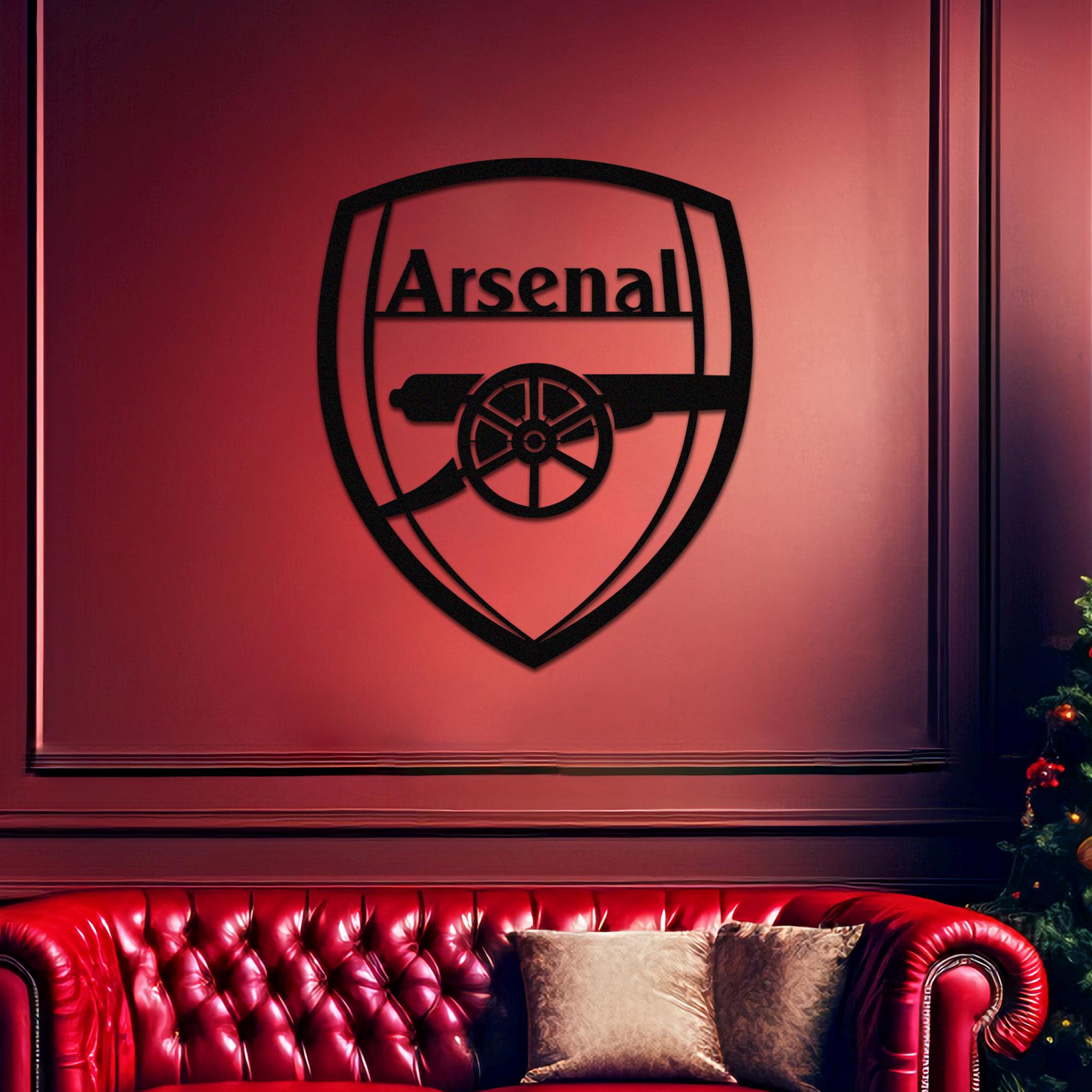 Arsenal Metal Wall Art, Cannon Shield | Football Fan Wall Decor | Gift ...