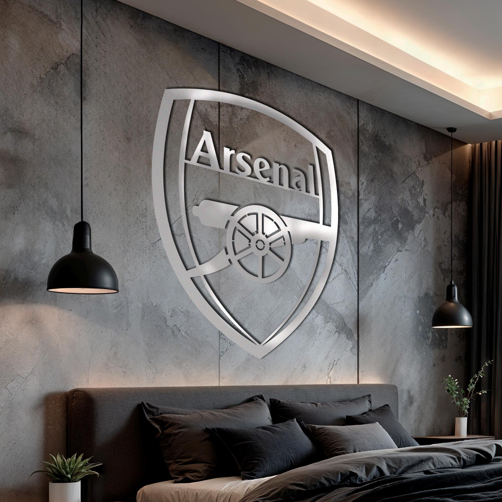 Arsenal Metal Wall Art, Cannon Shield | Football Fan Wall Decor | Gift ...