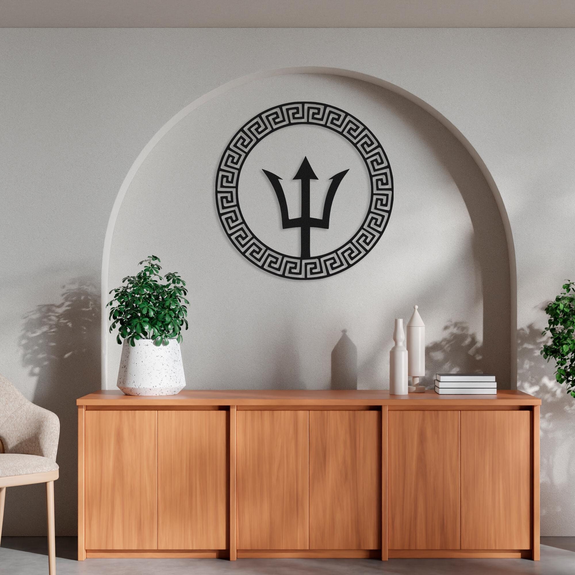 Trident Greek Railing Poseidon Trident Metal Wall Art, Greek Mythology Decor - Etsy
