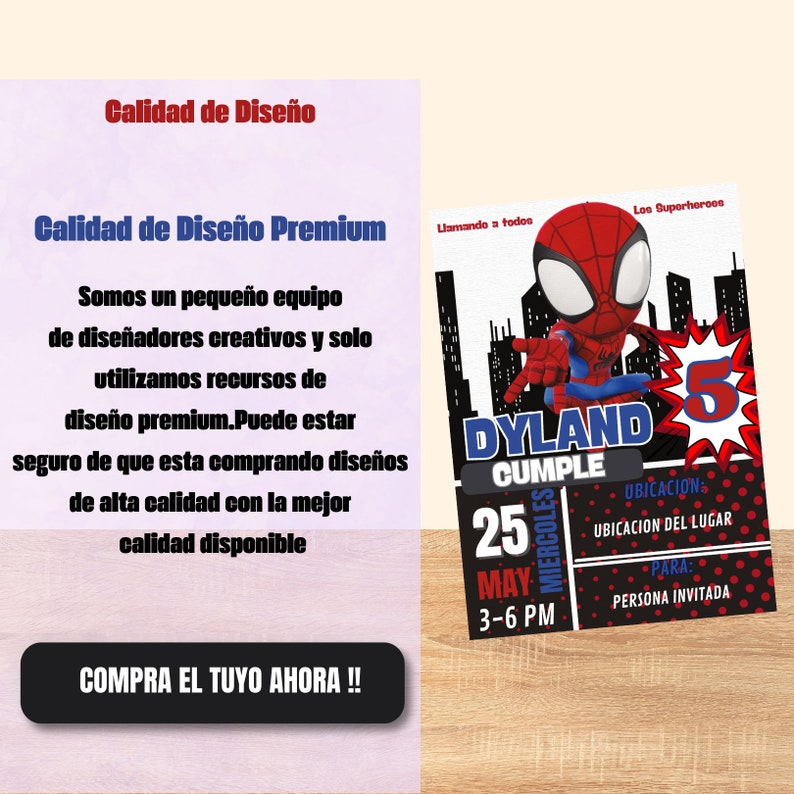 Birthday Invitation Card, Digital Spiderman for Children - Etsy