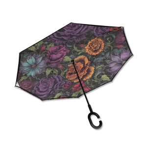 Ondersteboven paraplu, C-handvat paraplu, regenparaplu, omgekeerde paraplu, omkeerbare paraplu&#39;s, vintage stijl paraplu, reflecterende paraplu
