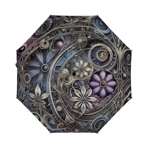 Gothic Style Umbrella Elegant Design with Intricate Patterns for a Sophisticated Dark Aesthetic, regenschirm