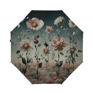 Surreal Flowers Umbrella | Unique Floral Print Rain Gear | Waterproof & Stylish Travel Umbrella for Any Weather