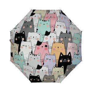 Kitties Umbrella, Kitties accesories, Umbrella with Kitties Pattern, Unique umbrella, Designer Umbrella, Cute kitties umbrella,