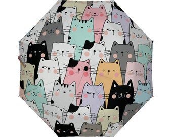 Umbrella with Kitties Pattern, Umbrella with kitties design, Unique umbrella, Designer Umbrella, Cute kitties umbrella, Kitties accesories