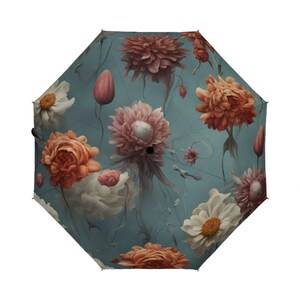 Surreal Flowers Umbrella | Unique Floral Print Rain Gear | Waterproof & Stylish Travel Umbrella for Any Weather