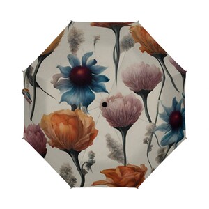 Surreal Flowers Umbrella | Unique Floral Print Rain Gear | Waterproof & Stylish Travel Umbrella for Any Weather