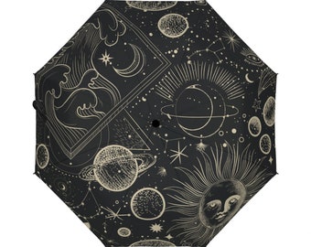 Umbrella with planets and celestial bodies, Umbrella with planets design, Unique umbrella, Designer Umbrella with sky and celestial bodies