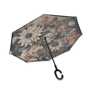 Upside Down Umbrella, C Handle Umbrella, Rain Umbrella, Inverted Umbrella, Reversible Umbrellas, Vintage style umbrella, Reflective umbrella