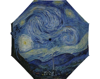 Umbrella with Vicent Van Gogh's Starry Night, Umbrella with Artist paintings, Van Gogh Paintings umbrella, Van Gogh umbrella, Van Gogh