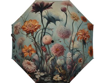 Surreal umbrella, Artful accesories, floral umbrella, surreal design, surreal style, surreal flowers, surreal gift, Surreal flowers