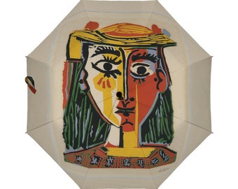 Umbrella with Pablo Picasso's Woman in Hat, Umbrella with Artist paintings, Picasso Paintings umbrella, Picasso umbrella, Picasso accesories