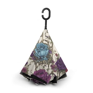 Upside Down Umbrella, C Handle Umbrella, Rain Umbrella, Inverted Umbrella, Reversible Umbrellas, Vintage style umbrella, Reflective umbrella